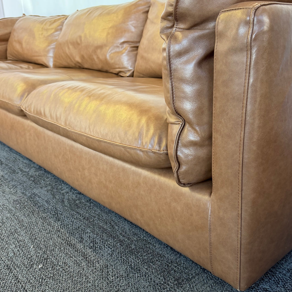 Freedom Sorrento Brown Genuine Leather 5.5 Seater Sofa with Chaise