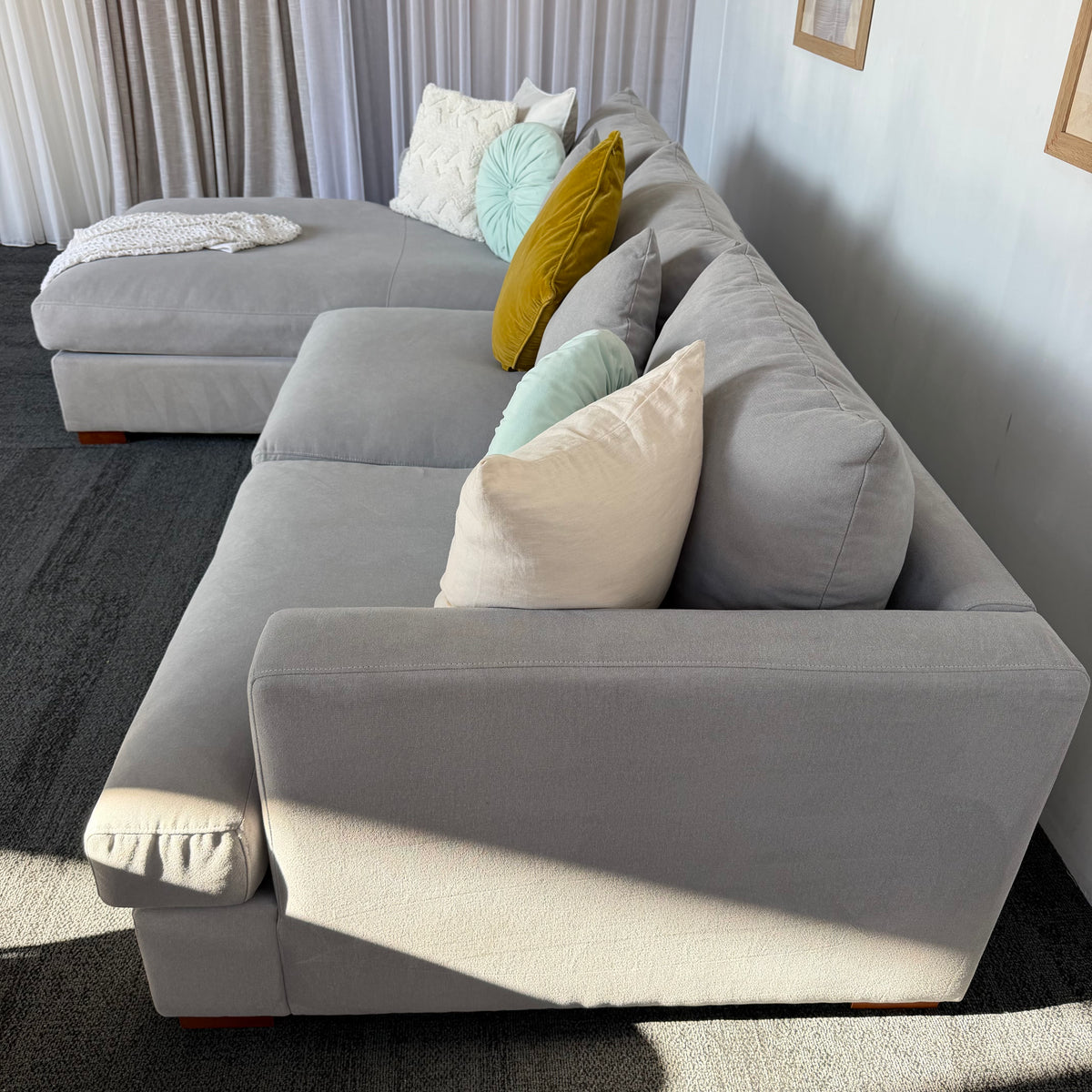 Furniture Gallery Monaco 3.5 Seater Feather-Filled Sofa with Chaise