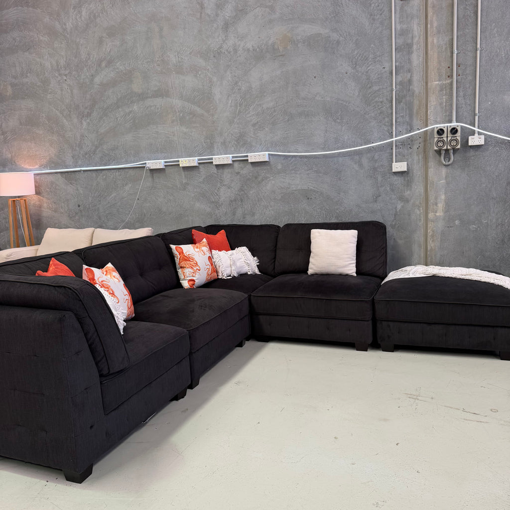 Harvey Norman Modular Corro Seater Couch Lounge Sofa with Ottoman $1680 Only