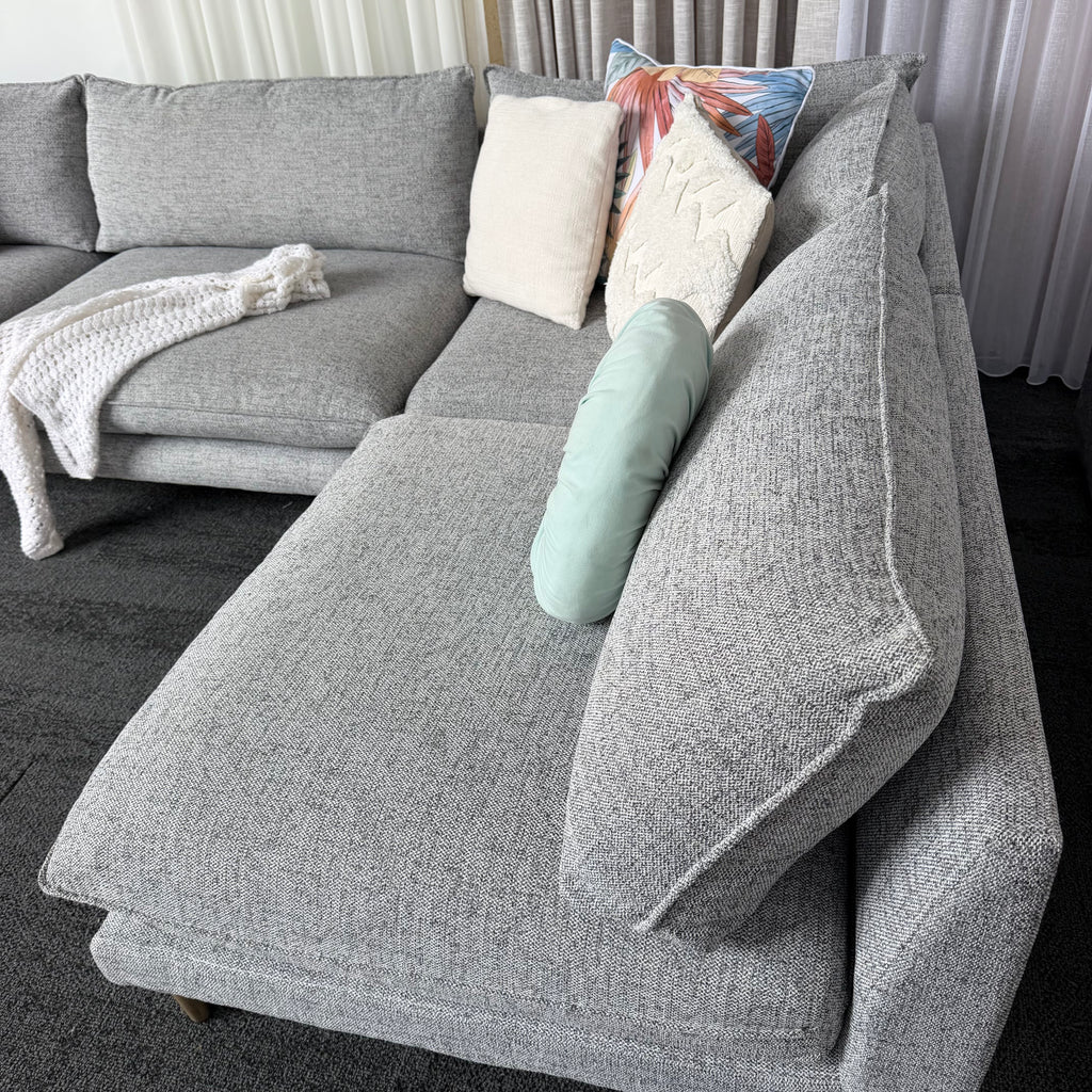 Nick Scali 4 Seater Feather Filled Couch – Right-Hand Chaise