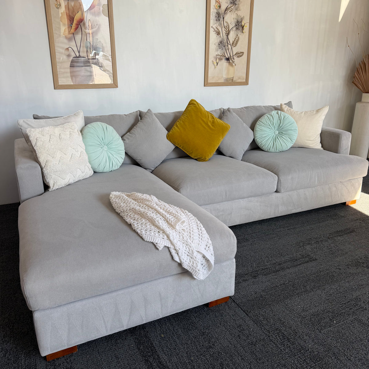 Furniture Gallery Monaco 3.5 Seater Feather-Filled Sofa with Chaise