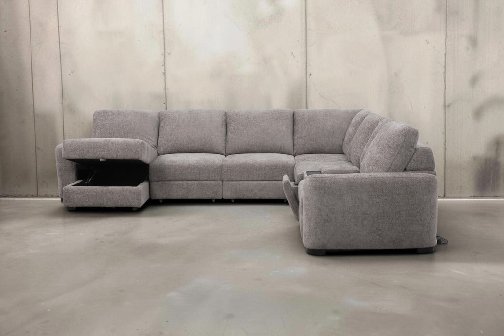 Alto Collection — 7-Piece Power Modular Sofa with Storage Chaise