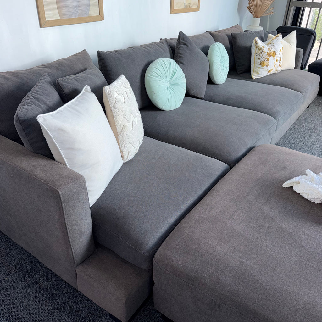 Davinni Manhattan by Harvey Norman 6 Seater Deep Sofa with Ottoman