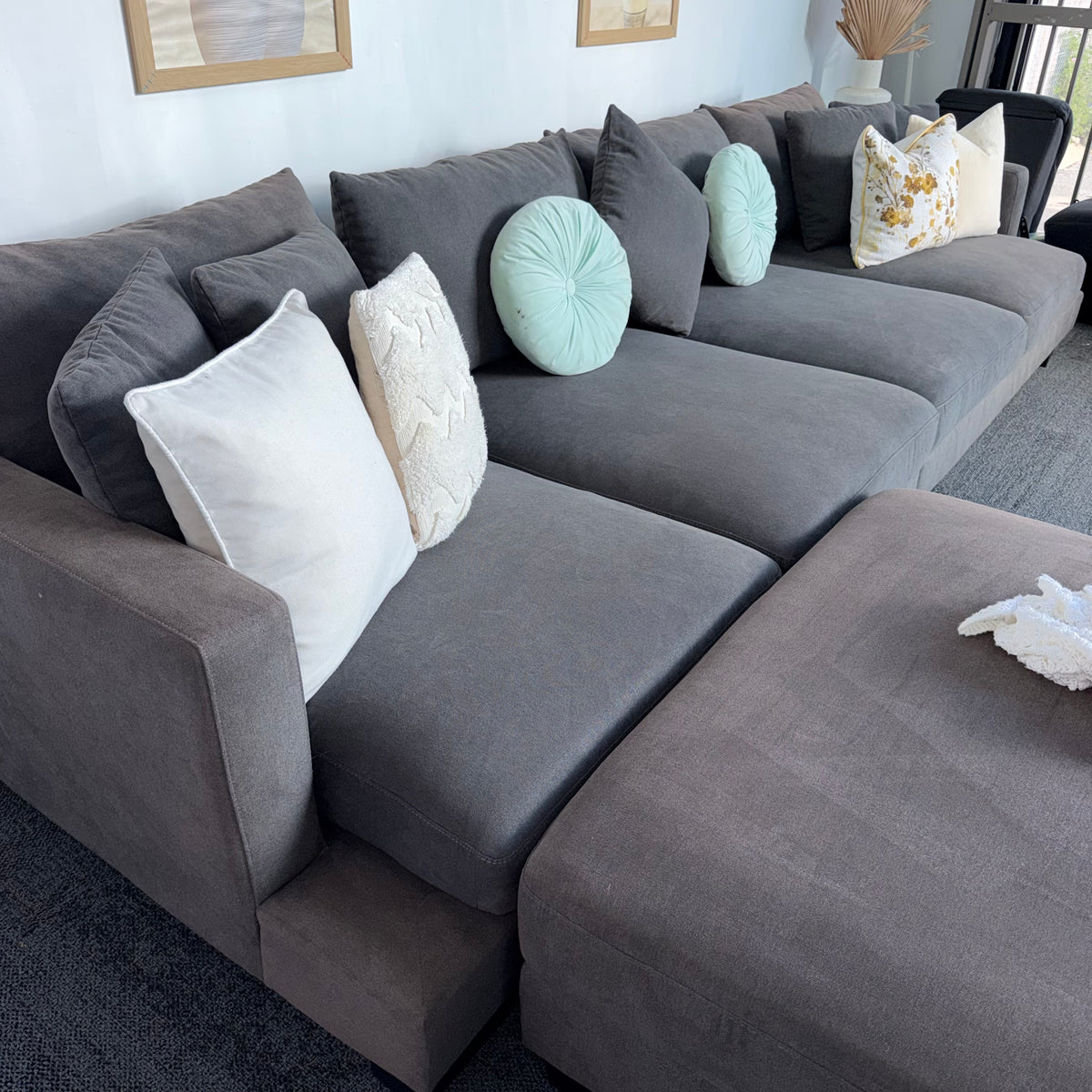 Davinni Manhattan by Harvey Norman 6 Seater Deep Sofa with Ottoman