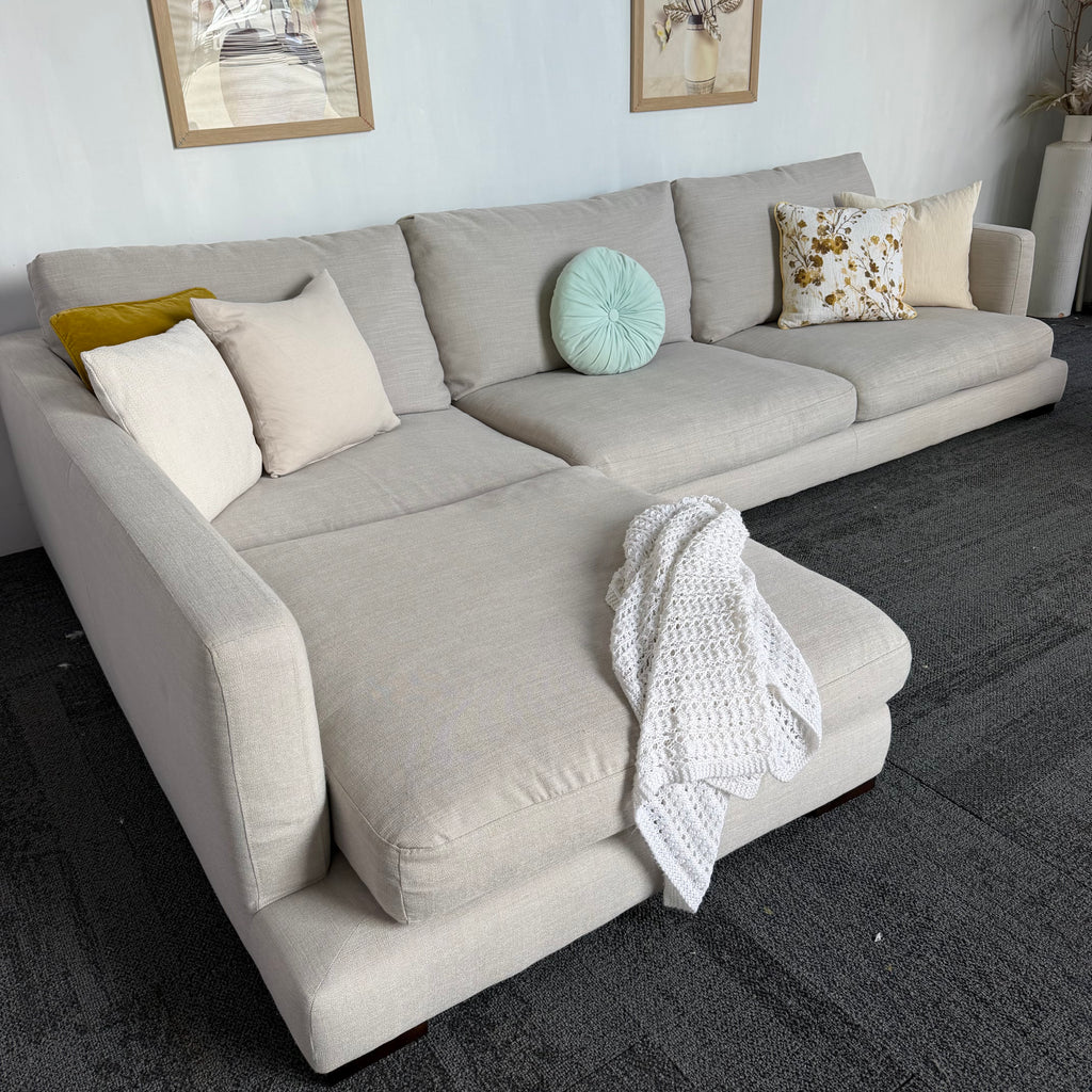 Freedom Long Island 5.5 Seater Feather Filled Couch with Chaise