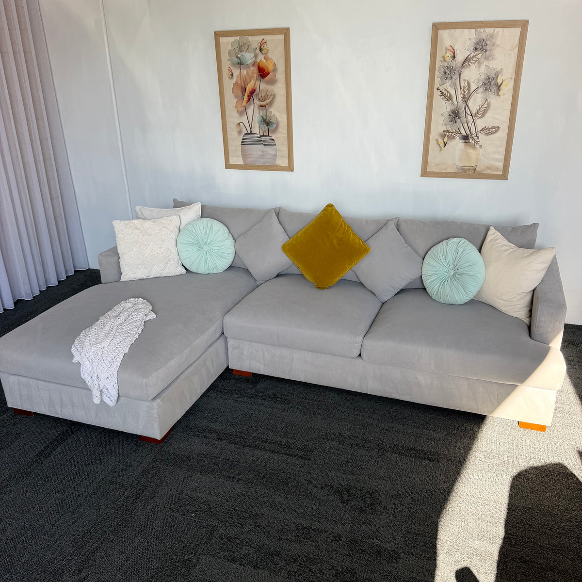 Furniture Gallery Monaco 3.5 Seater Feather-Filled Sofa with Chaise