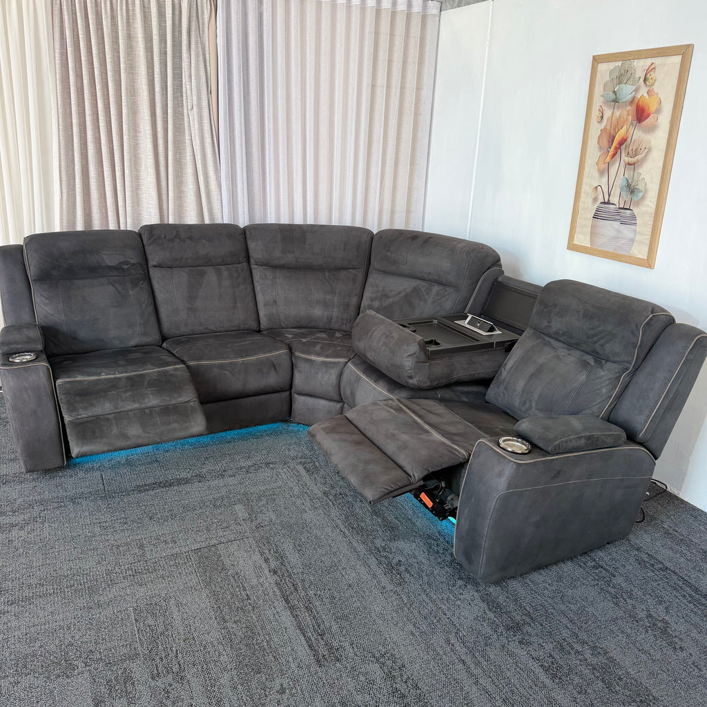 Modern Corner Lounge Suite – Electric Recliner with USB Charger
