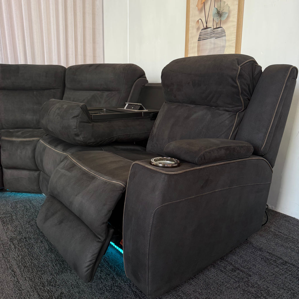 Modern Corner Lounge Suite – Electric Recliner with USB Charger
