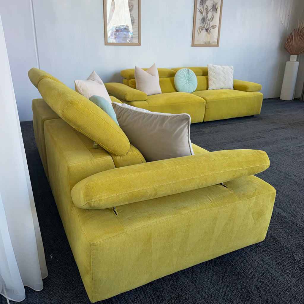 Nick Scali Valeria Mustard 2.5 Seater Sofa Set – 2 Sofas