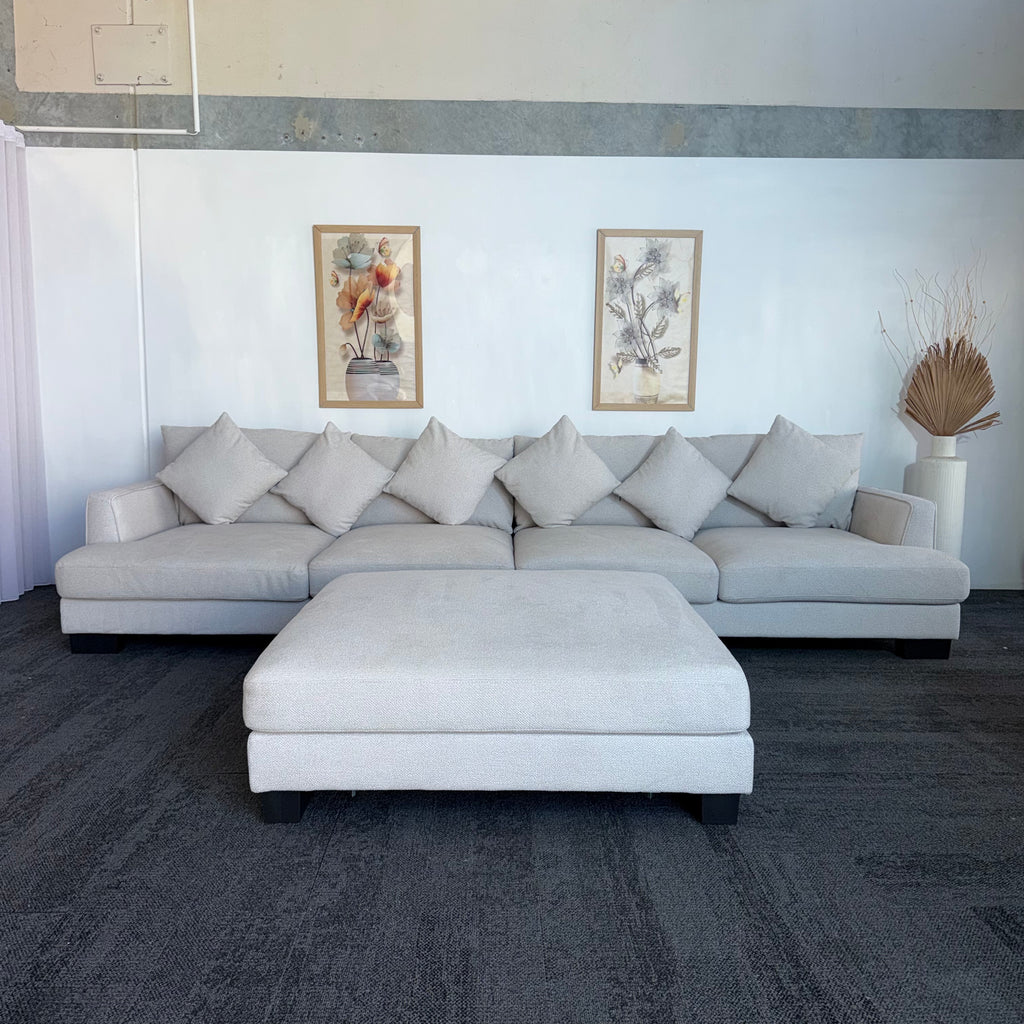Davinni Manhattan by Harvey Norman 6 Seater Deep Sofa with Ottoman